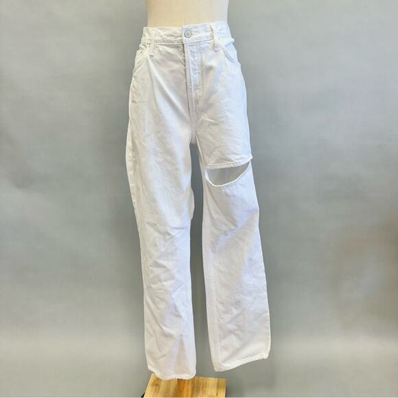 Agolde Lana Slice Straight in Element (white) Size 30 High Rise Button Fly - Picture 2 of 16